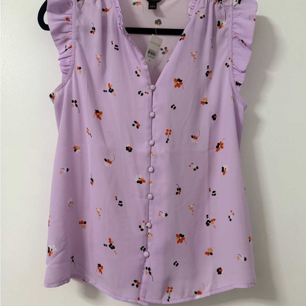 NWT-AnnTaylor Lavender Floral Blouse